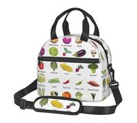 FSCEV Introduction of Various Vegetables Lunch Bag Reusable Hand Carried Crossbody Warm Fresh-Keeping Bag