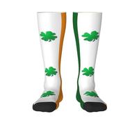 FSCEV Irish Flag Adult Stockings Sports Running Calf Socks Walking Travel Activities Daily Wear