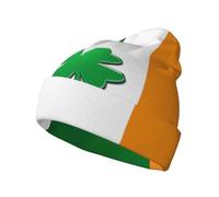 FSCEV Irish Flag Knitted Hat Cold Winter Hats Warm Unisex Classic Home and Working Outdoor Activities Black