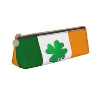 FSCEV Irish Flag Leather Pencil Case Lightweight Small Pencils Cases Stationery Bag