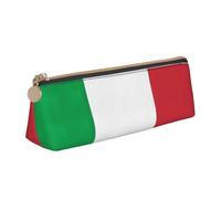 FSCEV Italy Flag Leather Pencil Case Lightweight Small Pencils Cases Stationery Bag