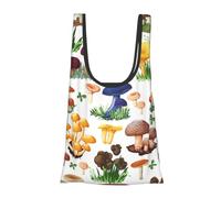 FSCEV Japanese Painting Mushroom Reusable Grocery Shopping Bag Utility Tote Cart Organizer Multi-Purpose Storage Pouch