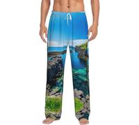 FSCEV Jeju Island Korea Men'S Pajama Pants Essentials Loungewear Relaxed Nighttime Sleep Lazy Weekend
