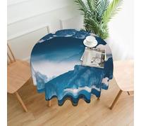 FSCEV Landscape With Mountains Tablecloth Circular Decorative Tablecloths Dining Table Cloths Coffee Table Cloths