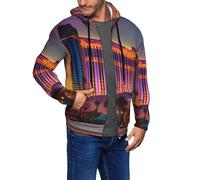 FSCEV Las Vegas Sunset 1 Men'S Hoodie With Zip Sweatshirt With Pockets Jacket Cardigan Sweater Daily Wear Black
