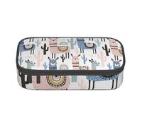 FSCEV Llama Alpaca Cactus Pencil Case Big Capacity Pencil Pen Case Office Large Storage Bag Pouch Holder