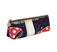 FSCEV Magic Mushrooms Leather Pencil Case Lightweight Small Pencils Cases Stationery Bag