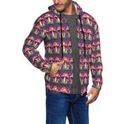FSCEV Magic Red Mushroom Men'S Hoodie With Zip Sweatshirt With Pockets Jacket Cardigan Sweater Daily Wear