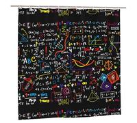 FSCEV Math Formula Shower Curtain 72x72in Bathroom Bathtub Supplies Protecting Privacy Long Shower Curtain