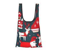 FSCEV Merry Christmas Reusable Grocery Shopping Bag Utility Tote Cart Organizer Multi-Purpose Storage Pouch