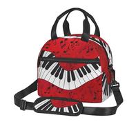 FSCEV Music Note Piano Lunch Bag Reusable Hand Carried Crossbody Warm Fresh-Keeping Bag