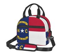 FSCEV North Carolina State Flag Lunch Bag Reusable Hand Carried Crossbody Warm Fresh-Keeping Bag
