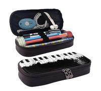 FSCEV Piano Leather Pencil Case Stationery Portable Multifunctional Storage Bag Academy Supplies