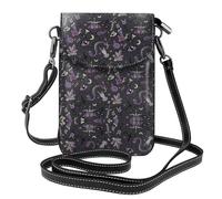 FSCEV Purple Black Goth Spooky Small Cell Phone Purse Crossbody Bag Shoulder Purse Handbag