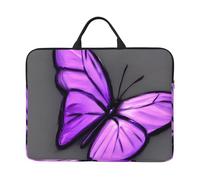 FSCEV Purple Butterflies 14 Inches Laptop Sleeve Compatible Protective Case With Zipper Classic Portable Handle