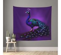 FSCEV Purple Peacock Pattern Tapestry 60x51in Wall Hanging Art For Bedroom Living Room Home Decoration Aesthetic