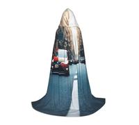 FSCEV Red Car And Bicycle Hooded Cape For Teenagers Grim Reaper Vampire Witch Carnival Halloween Wizard Costume