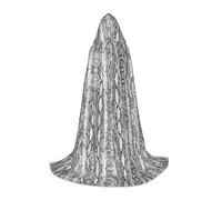 FSCEV Snake Skin Black And White Hooded Cape For Teenagers Grim Reaper Vampire Witch Carnival Halloween Wizard Costume