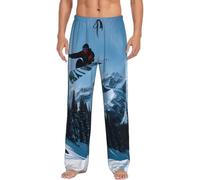 FSCEV Snowboarding Men'S Pajama Pants Essentials Loungewear Relaxed Nighttime Sleep Lazy Weekend