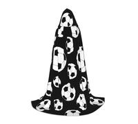 FSCEV Soccer Black Hooded Cape For Teenagers Grim Reaper Vampire Witch Carnival Halloween Wizard Costume