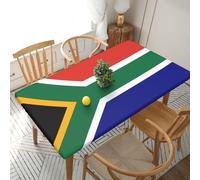 FSCEV South African Flag Elastic Edged Table Cover Elastic Band Closure Brunch Buffet Coffee Shop Barbecue