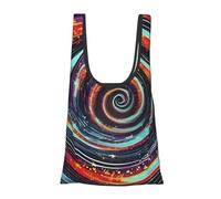 FSCEV Space Spiral Cosmic Reusable Grocery Shopping Bag Utility Tote Cart Organizer Multi-Purpose Storage Pouch