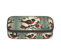 FSCEV Teal Birds Musical Note Pencil Case Big Capacity Pencil Pen Case Office Large Storage Bag Pouch Holder