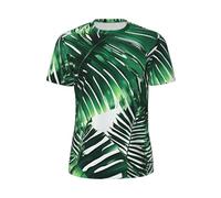 FSCEV Tropical Palm Banana Leaves Men's Short-Sleeved Mesh T-Shirt Classic Quick-Drying Workout Running Essentials Black