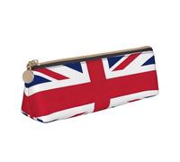 FSCEV UK Flag Leather Pencil Case Lightweight Small Pencils Cases Stationery Bag
