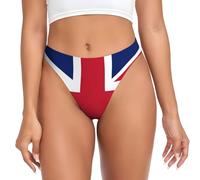 Fscev Uk Flag Women'S G-String Bikini Classic Everyday Thongs Low Waist Sports Soft Stretchy Black