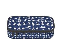 FSCEV Various Sea Fish Pattern Pencil Case Big Capacity Pencil Pen Case Office Large Storage Bag Pouch Holder