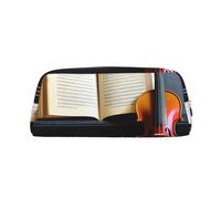 FSCEV Violin and Book Pen Case Pencil Case Cosmetic Bag Office Storage Bag Pouch Holder Daily Storage