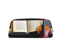 FSCEV Violin and Book Pen Case Pencil Case Cosmetic Bag Office Storage Bag Pouch Holder Daily Storage