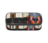 FSCEV Violin and Book Pencil Case Big Capacity Pencil Pen Case Office Large Storage Bag Pouch Holder