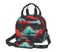 FSCEV Volcano Bloom Lunch Bag Reusable Hand Carried Crossbody Warm Fresh-Keeping Bag