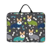 FSCEV Wearing Clothes Corgi Dogs 14 Inches Laptop Sleeve Compatible Protective Case With Zipper Classic Portable Handle