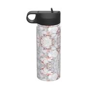 FSCEV White Marble Rose Gold 18oz Sports Insulated Kettle Stainless Steel Vacuum Sports Outdoor Daily Household Use