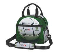 FSCEV White Soccer Ball Lunch Bag Reusable Hand Carried Crossbody Warm Fresh-Keeping Bag