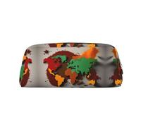 FSCEV World Map Made of Spices Pen Case Pencil Case Cosmetic Bag Office Storage Bag Pouch Holder Daily Storage