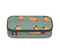 FSCEV Yoga Pug Pencil Case Big Capacity Pencil Pen Case Office Large Storage Bag Pouch Holder