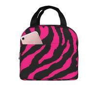 FSCEV Zebra Tiger Leopard Red Lunch Bag Handheld Bento Bag Picnic Miscellaneous Shopping Bag