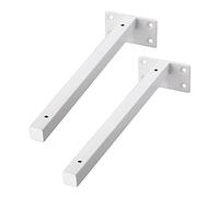 FSCLJ 2 pieces stainless steel shelf brackets DIY wall shelf metal shelf bracket wall mounted shelf supporters with matching screw and anchors