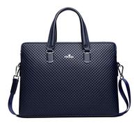 FSD.WG]Business Bag Leather Briefcase Shoulder Laptop Business Bag for Men, Blue, L