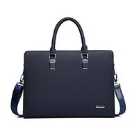 FSD.WG]Business Bag Leather Briefcase Shoulder Laptop Business Bag for Men blue Size: L
