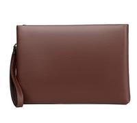 FSD.WG Mens Clutch Bag Handbag Leather Zipper Large Wallet Clutch Purse with Money, Brown, L