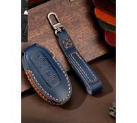 FSDGJZDFG Leather Car Key Case Cover Fob Protector Keyring, for Nissan Patrol Y62 Accessories 2021 5 Button Keychain Holder Shell