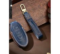 FSDGJZDFG Leather Car Key Case Cover Fob Protector Keyring, for Nissan Patrol Y62 Accessories 2021 5 Button Keychain Holder Shell