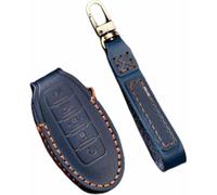 FSDGJZDFG Leather Car Key Case Cover Fob Protector Keyring, for Nissan Patrol Y62 Accessories 2021 5 Button Keychain Holder Shell