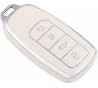 FSDGJZDFG TPU Silver Edge Car Key Case Cover for Chery Tiggo 8 Pro Tiggo 8plus 5 Plus 7pro Shell Bag Keychain Protector Key case