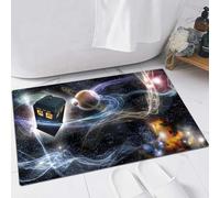 FSDGY Non-slip Barrier Mats Door Mat, Super Absorbent Entrance Rug Machine Washable Soft Floor Mat Carpet,Doctor Who Tardis Dans Starry Fantasy Background,24x35in